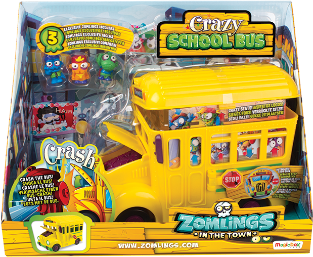 Zomlings Crazy School Bus - Autobus Zomlings (798x862), Png Download