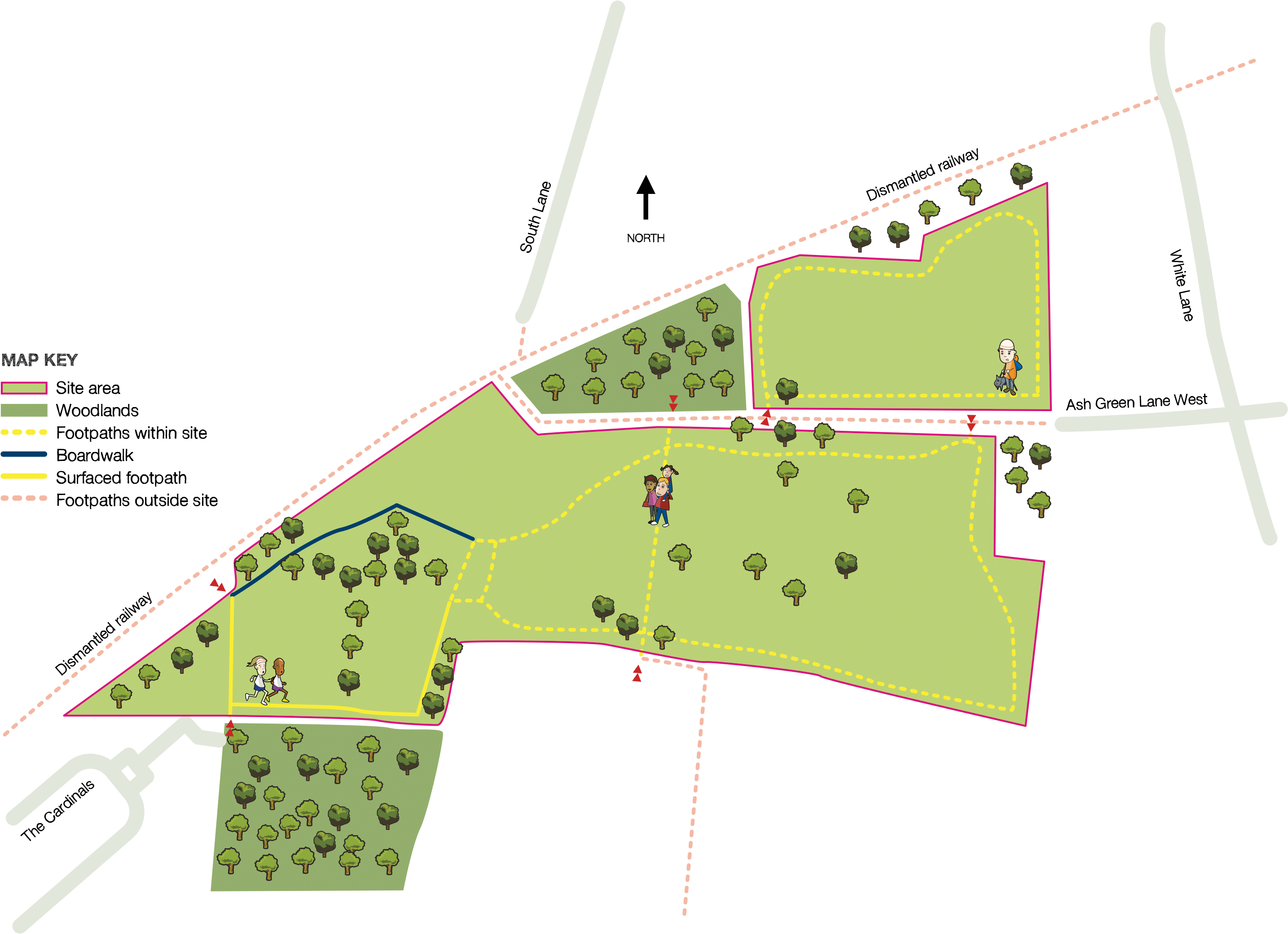 Ash Green Meadow - Map (2959x2144), Png Download