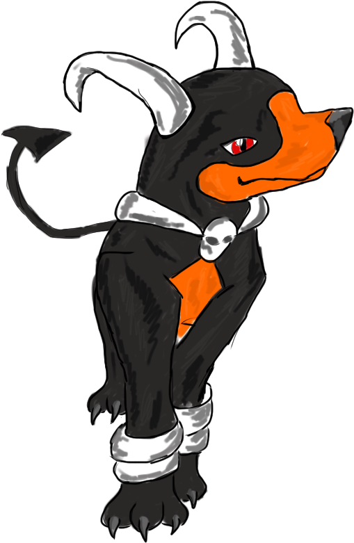 Houndoom - Illustration (600x800), Png Download