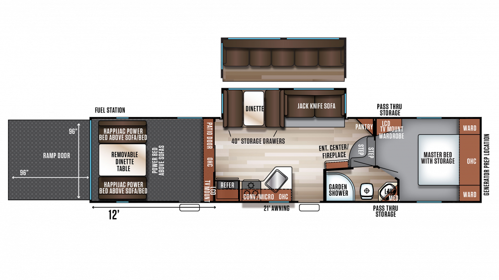 2018 Wolf Pack 315pack12 Floor Plan Img - Wolf Pack 315 Pack 12 (1004x565), Png Download