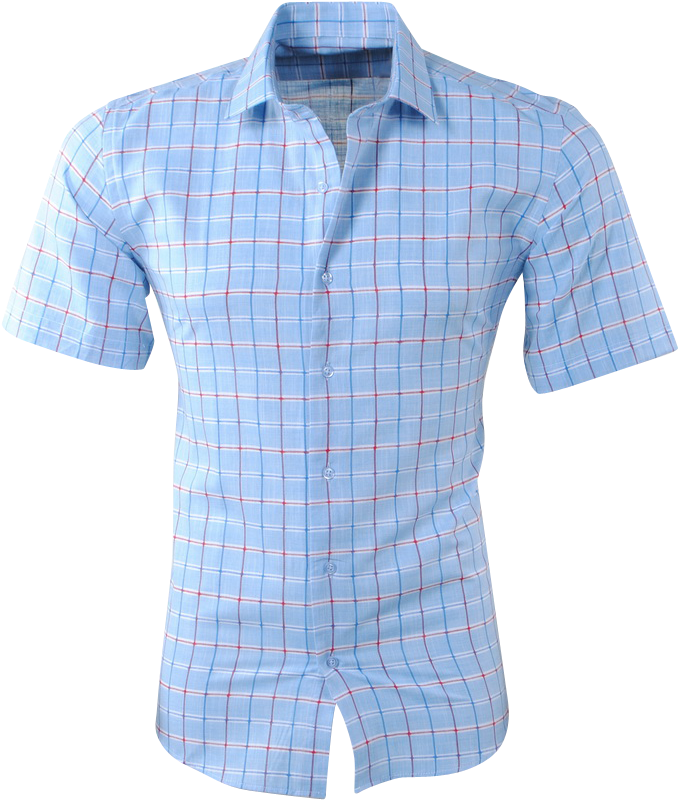 Men Short Sleeve Shirt - Plaid (825x825), Png Download