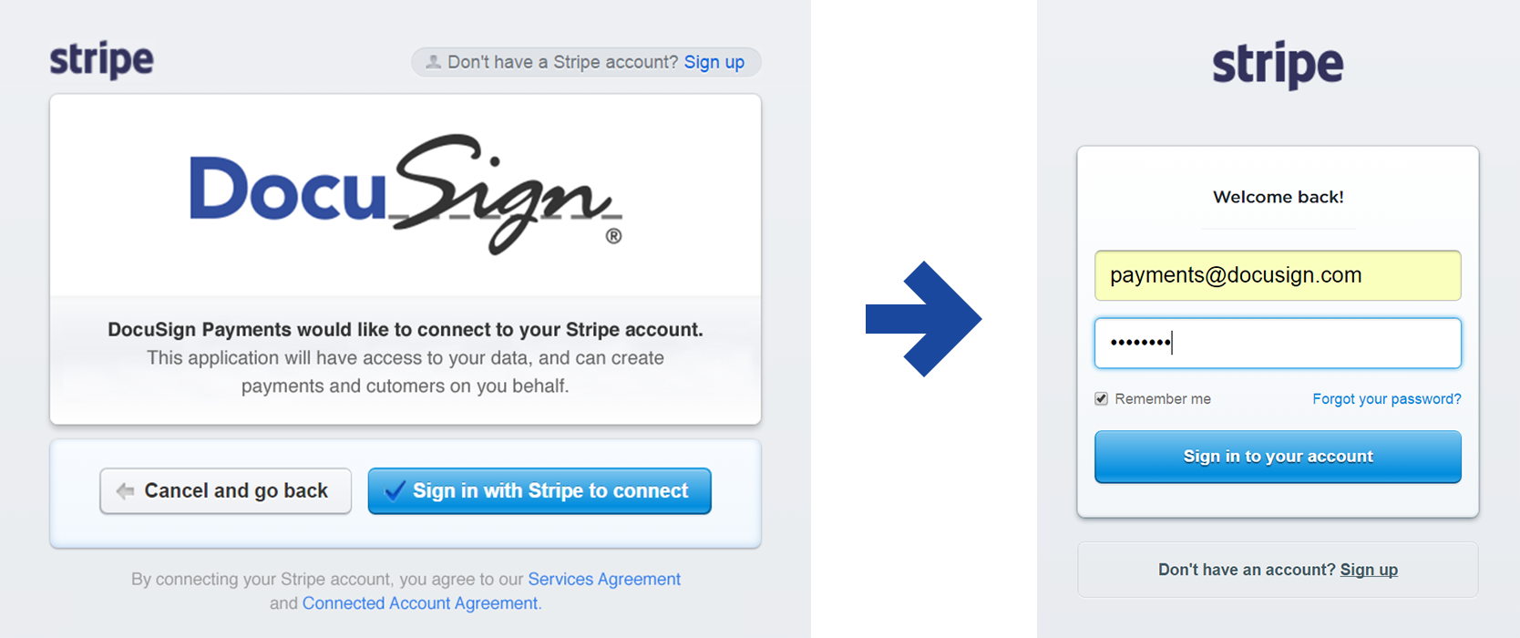 Connect To Your Stripe Account - Docusign (1668x700), Png Download