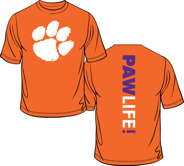 Signature Stripe - Orange - Pawlifestore - Clemson Tiger Paw (600x543), Png Download