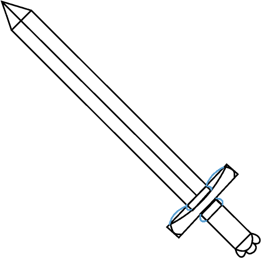 How To Draw Sword - Line Art (678x600), Png Download