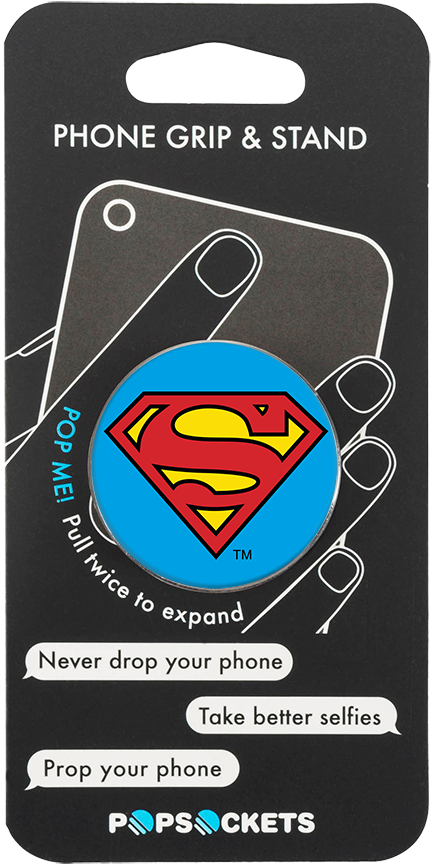Popsocket Superman Shield Dccomic Phone Grip And Stand - Popsocket Pink Teal Geode (720x933), Png Download