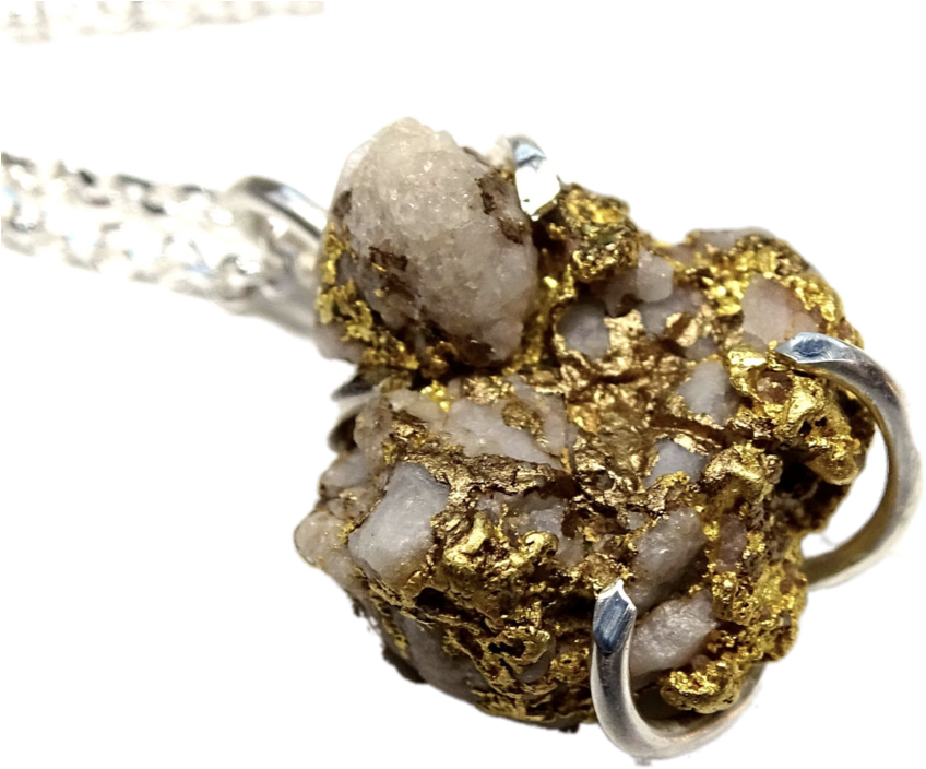 22k Gold Nugget Quartz Pendant Necklace - Pendant (1024x769), Png Download