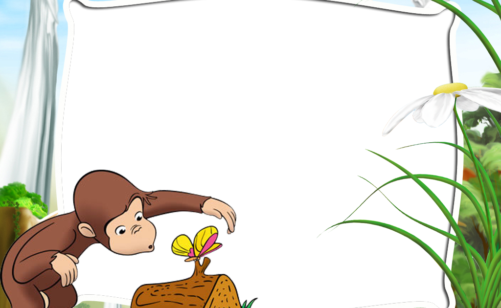 Novas Molduras De Natal - Curious George Butterflies (1024x630), Png Download