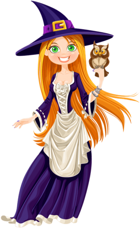 Download Halloween Witch With Owl Png Images Background - Transparent Background Witch Clipart (480x777), Png Download