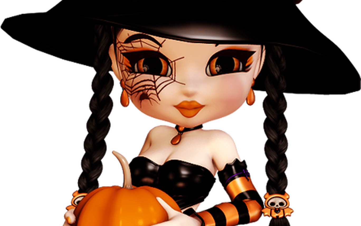 19 Cute Halloween Witch Clip Art Free Download Huge - Calaverita Con El Nombre De Paty (1368x855), Png Download