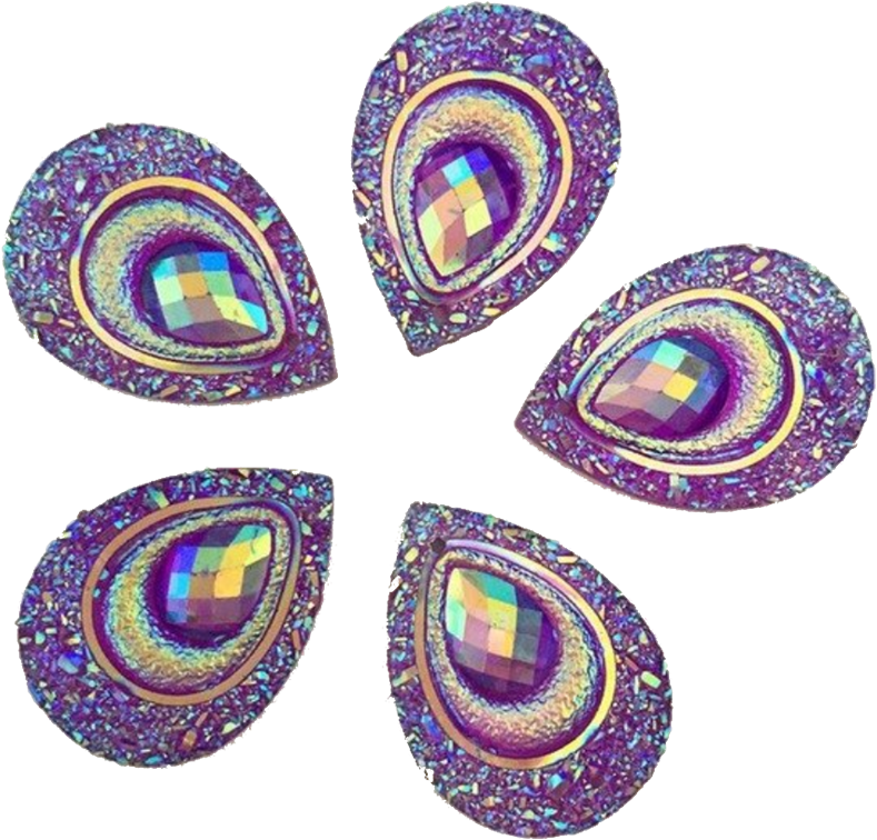 Purple Sugar Crystal Raindrop Gems For Face Painting - Earrings (900x880), Png Download