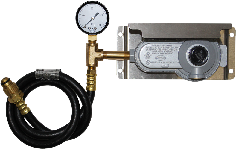 Low Pressure Regulator 2 Stage With Gauge & Mounting - Propane Low Pressure Gauge (794x645), Png Download