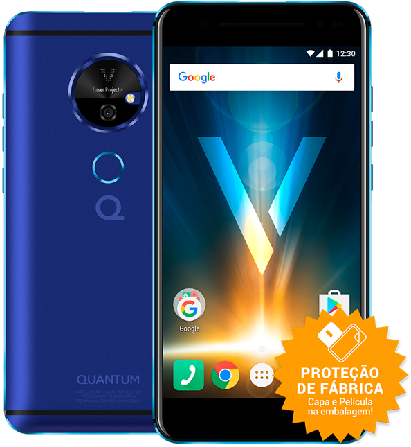 Celular Quantum Com Projetor (650x650), Png Download