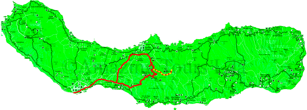 Map Itinerary - Lagoa De Fogo Hike (1000x358), Png Download