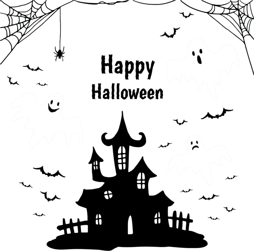 Free Png Download Customize Your Own Holiday Banner - Happy Halloween Png Preto (850x838), Png Download