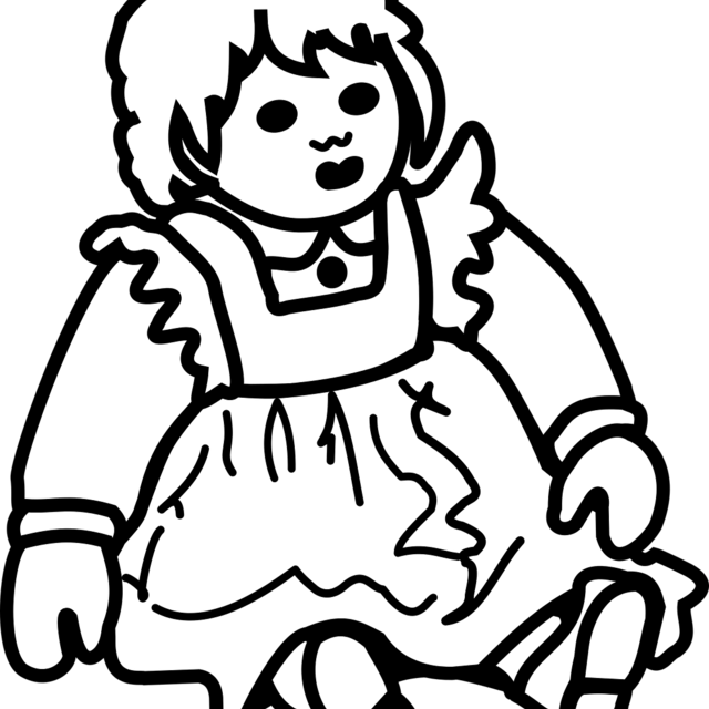Laboratory Coloring Book - Outline Images Of Doll (640x640), Png Download