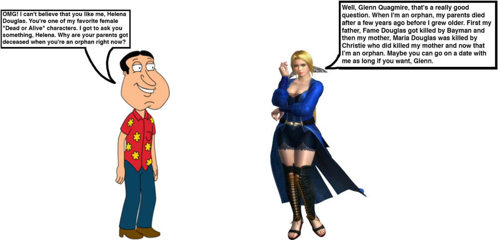 220kib, 1024x528, Glenn Quagmire Meets Helena Douglas - Cartoon (1024x528), Png Download