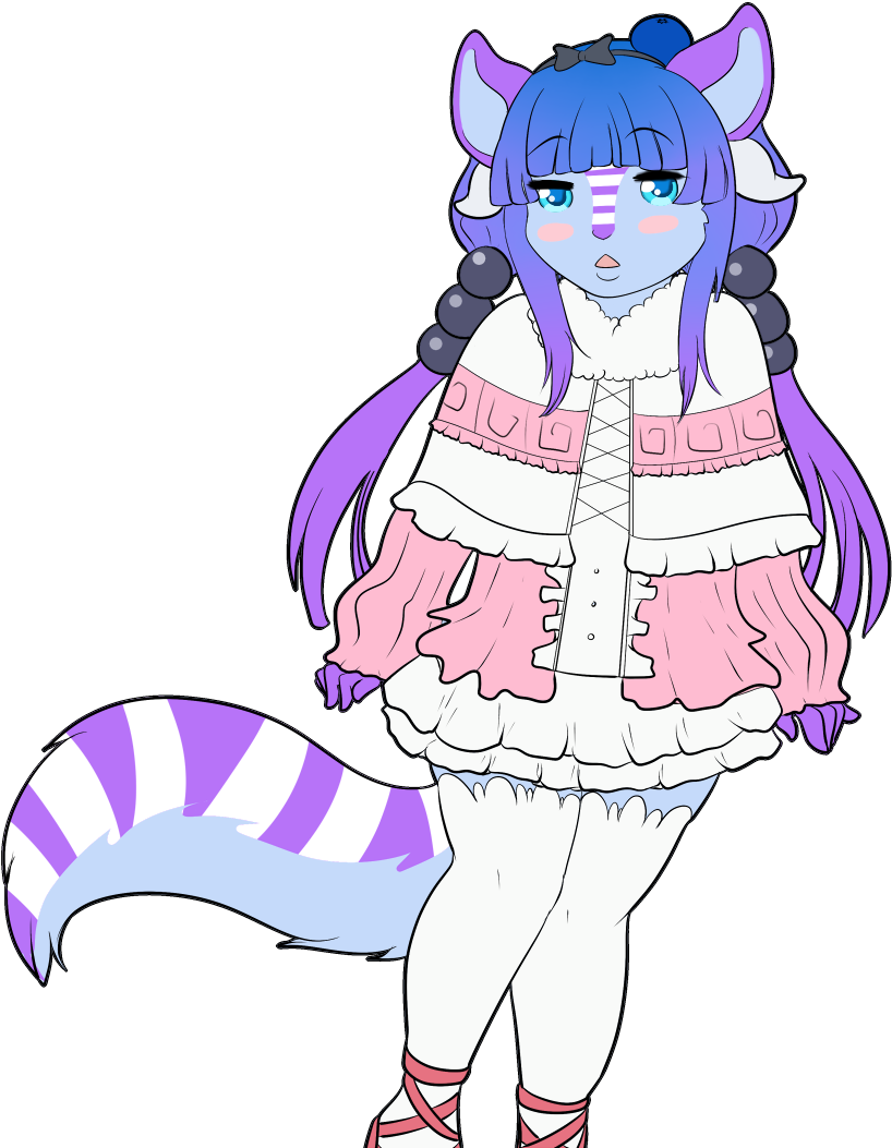 Blueberry As Kanna - Cartoon (879x1100), Png Download