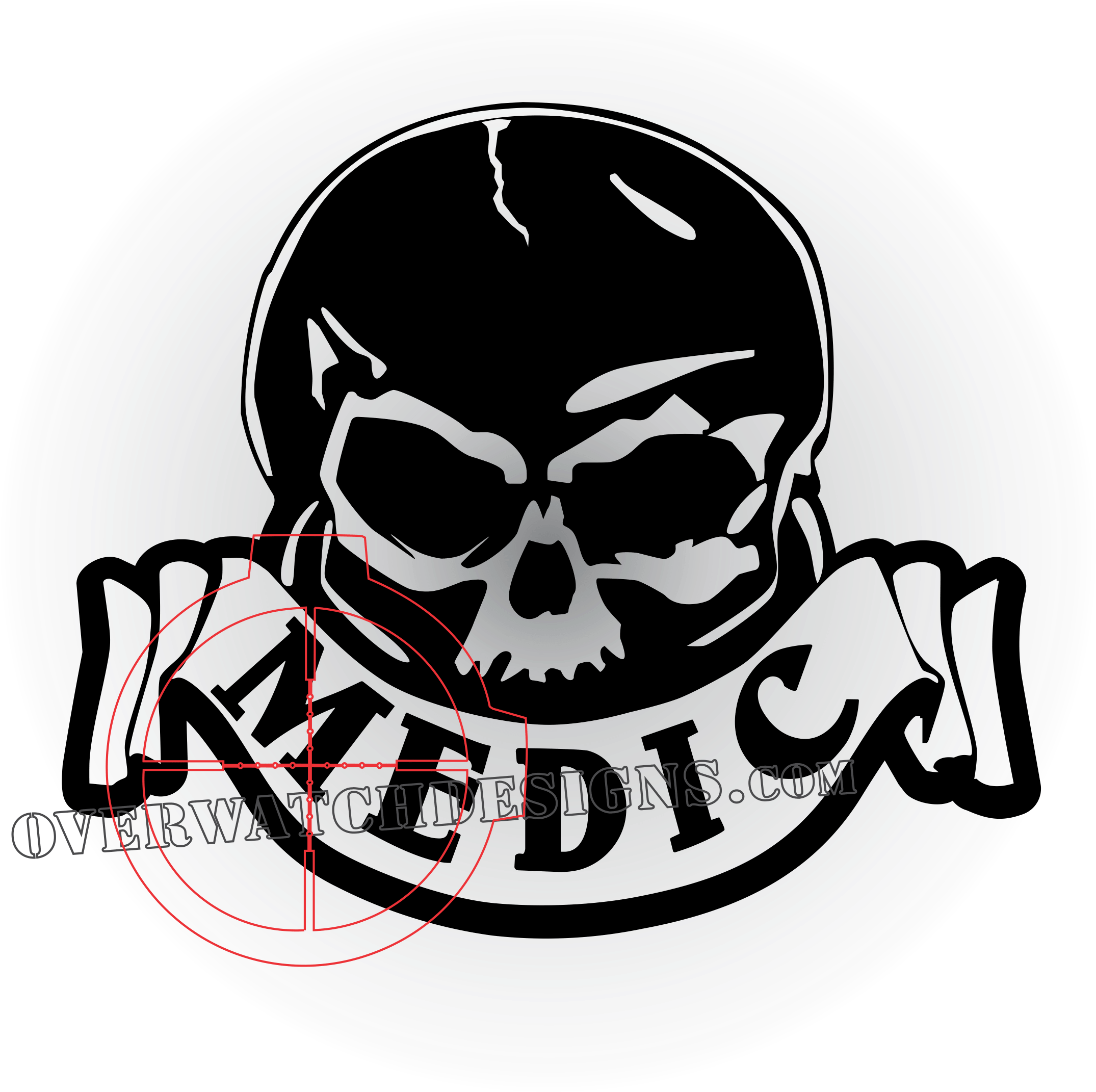 Medic Decal - Skull (2401x2393), Png Download