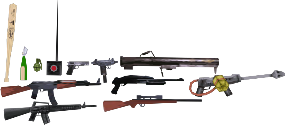 Rttagkh - Low Poly Weapon Pack Gta Sa (1000x409), Png Download