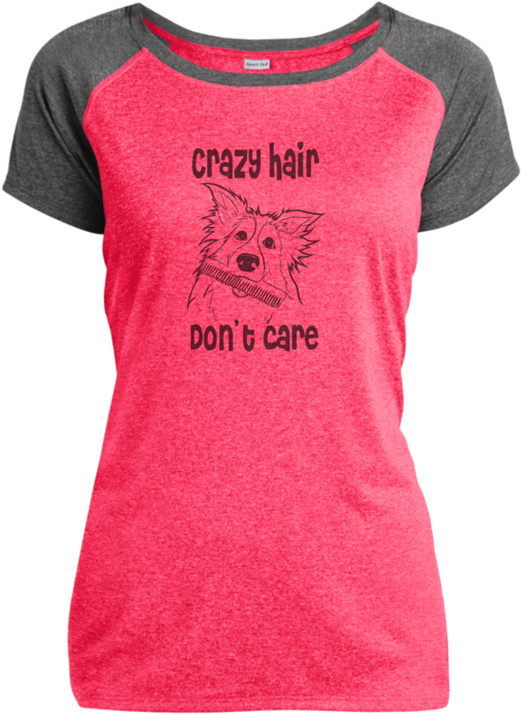 "crazy Hair Don't Care" Ladies' Baseball T-shirt - Shirt (1024x1024), Png Download