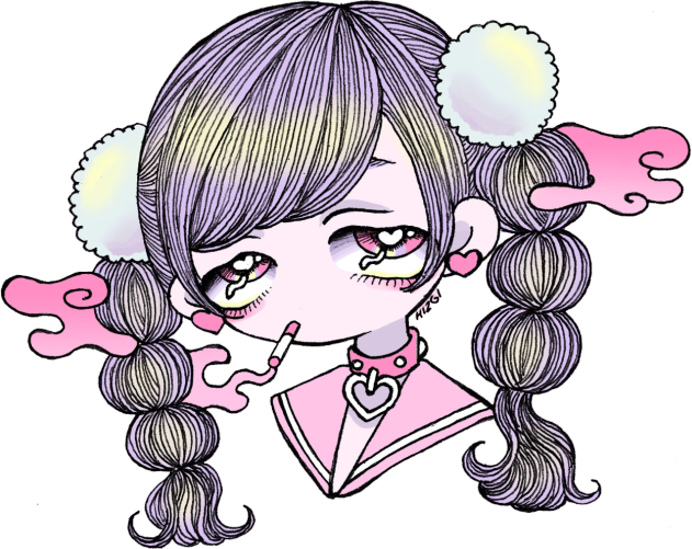 Snapchat Filters Clipart Aesthetic - Girl With Snapchat Filter Aesthetic (631x501), Png Download