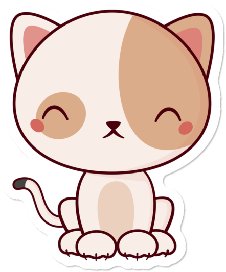 Kawaii Cute Kitten Cat - Kawaii (650x650), Png Download