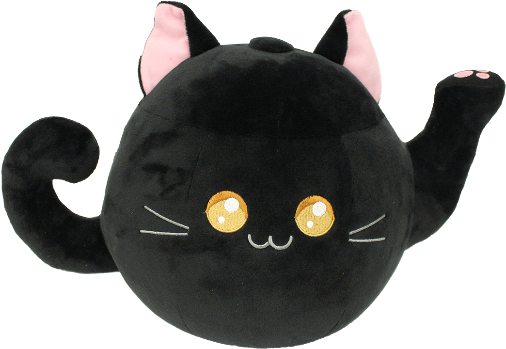Cute Black Kitty Tea Pot Plush Toy - Plush Cat Transparent (1080x768), Png Download