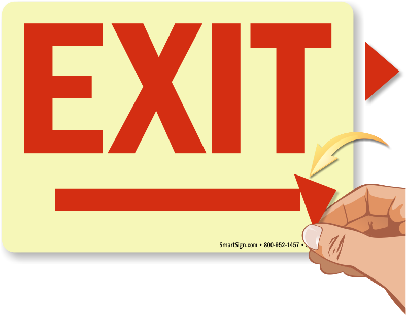 Directional Exit Signs With Arrows (800x621), Png Download