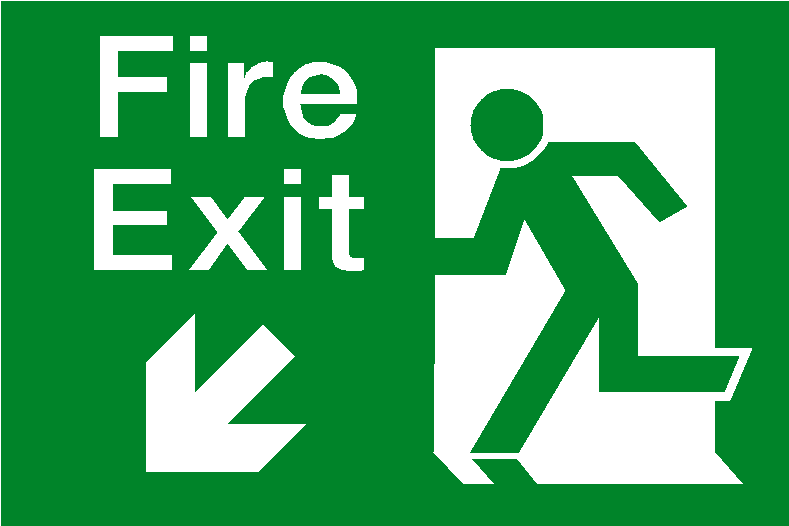 Exit Arrow Label Transparent (985x985), Png Download