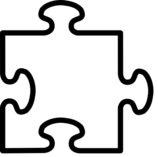 Small - Puzzle Clip Art Black And White (600x597), Png Download