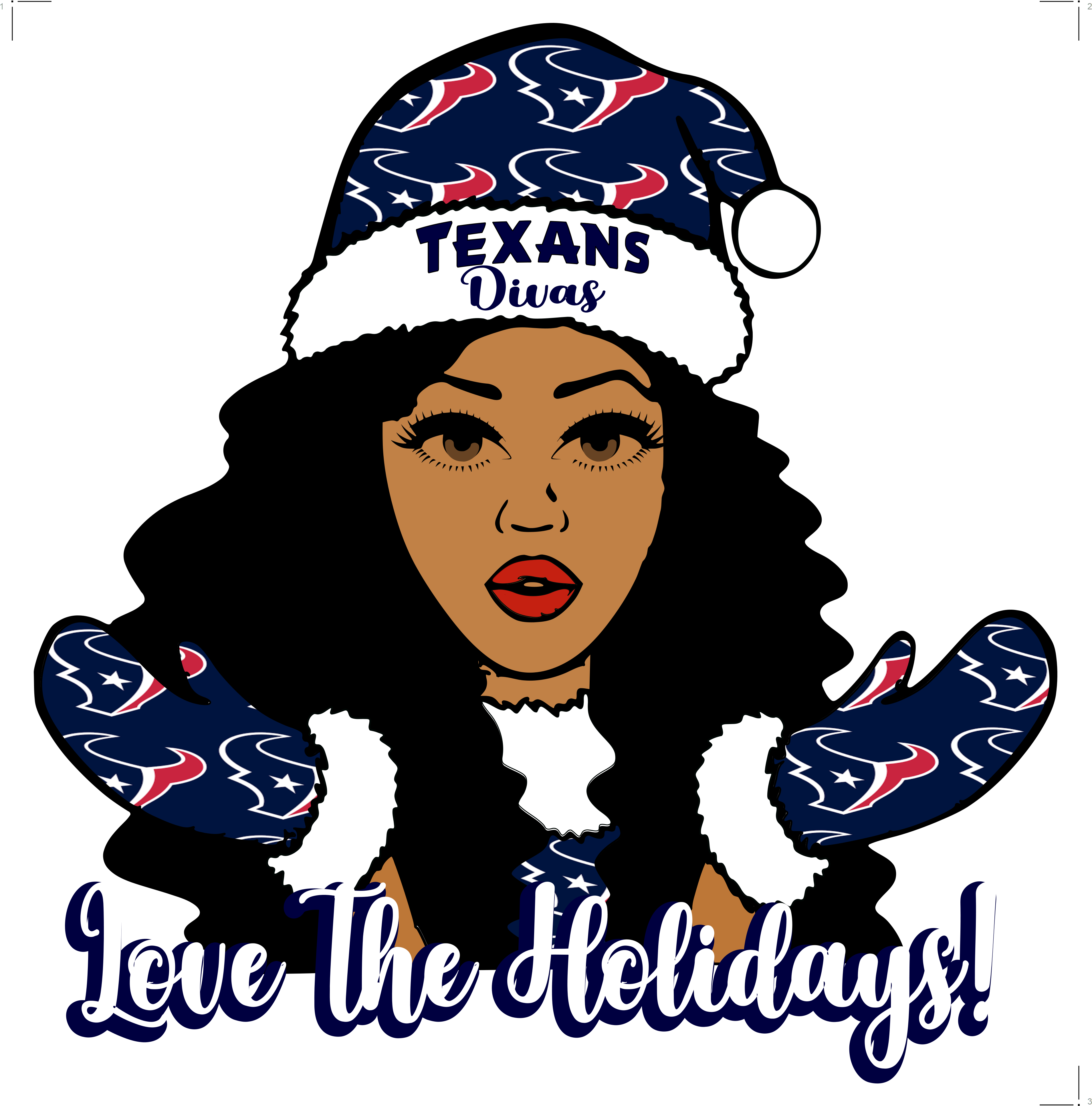 Image Of Texans Love The Holidays Png File - Poster (3877x4007), Png Download