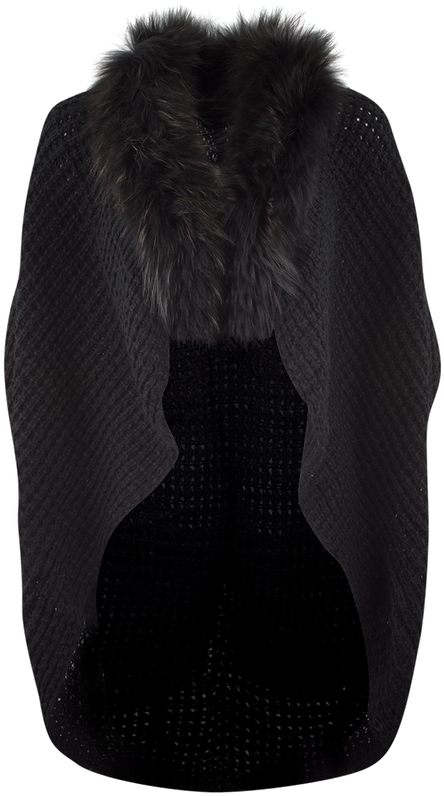 Linda Richards Knitted Fur Cape - Fur Clothing (544x800), Png Download