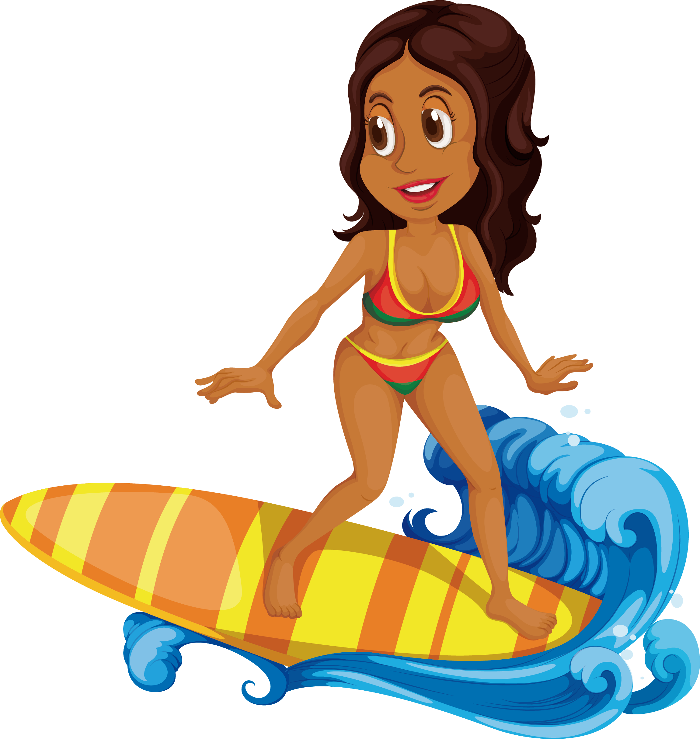 Surfing Cartoon Clip Art - Surfing Clipart (2301x2430), Png Download