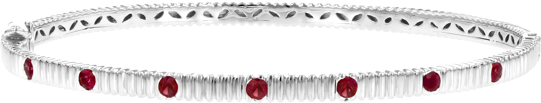 White Gold Bracelet W/ Rubys B1290 - Bracelet (2100x1181), Png Download