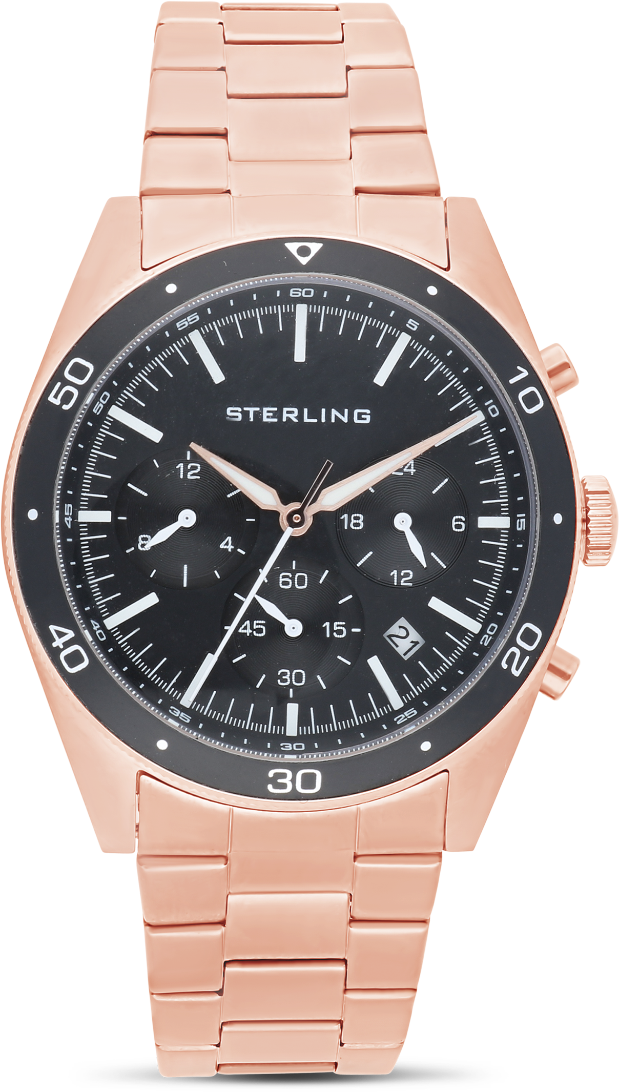Sterling Gents Multi Function Rose Gold Bracelet Round - Watch (3000x3000), Png Download
