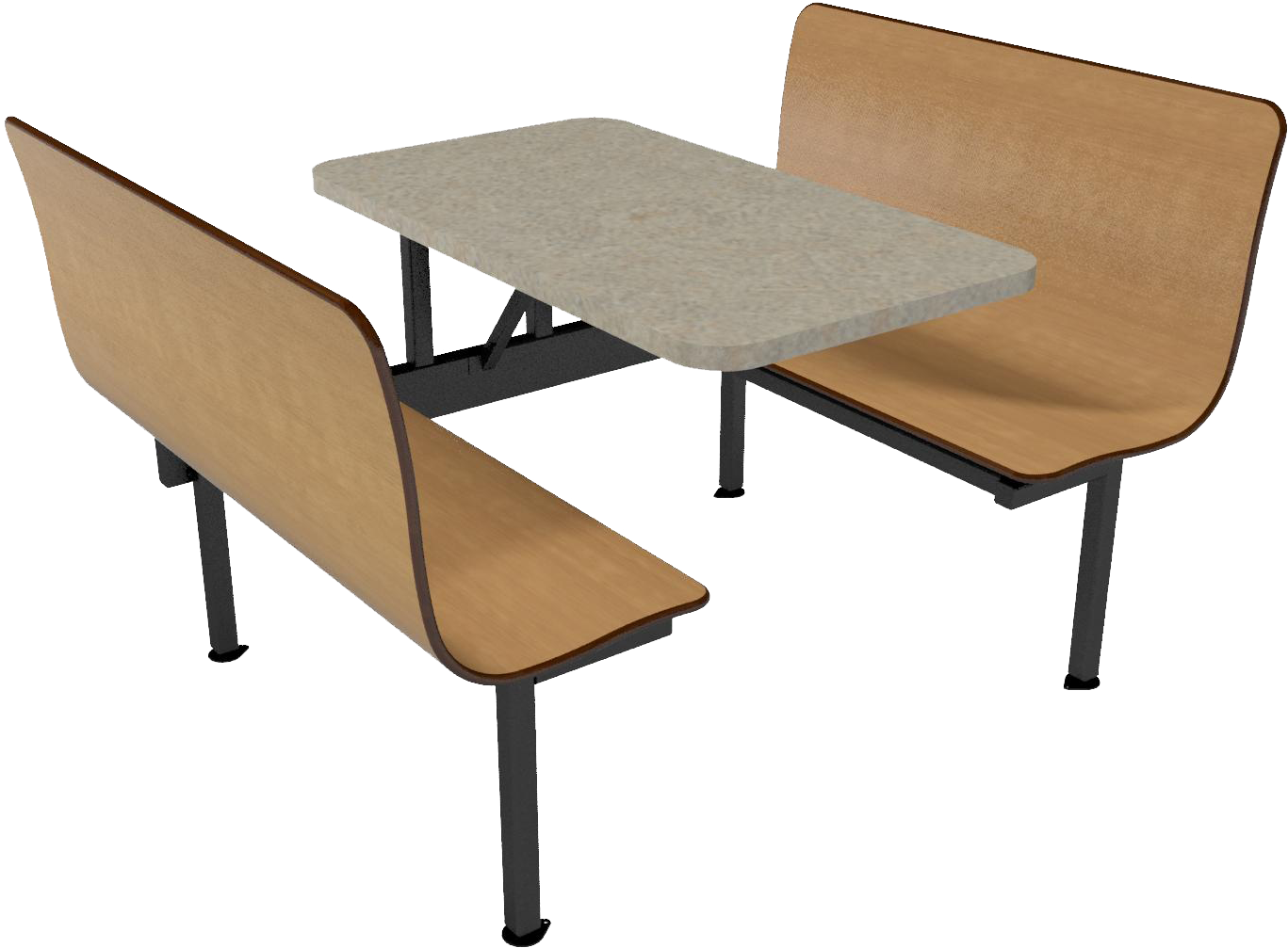 23" Contour Wall Unit With Laminate Self Edge Table - Table (1650x1275), Png Download