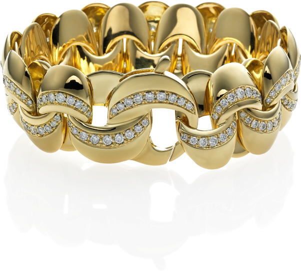 Yellow Gold Bracelet With Diamonds & Other - Bracciale Infinity Chimento (770x770), Png Download