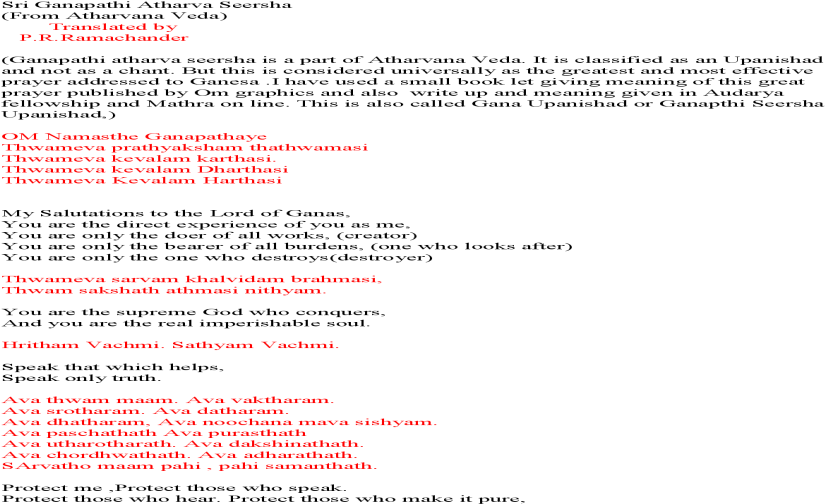 Sri Ganapathi Atharva Seersha Translated - Document (1200x630), Png Download