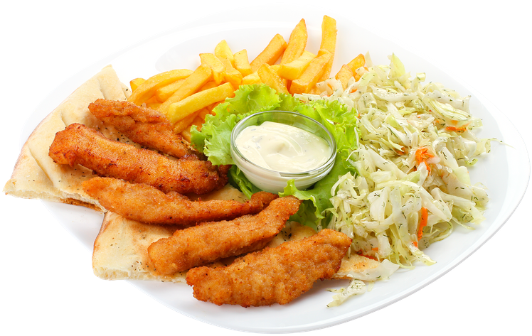 Chicken Fingers - French Fries (800x533), Png Download