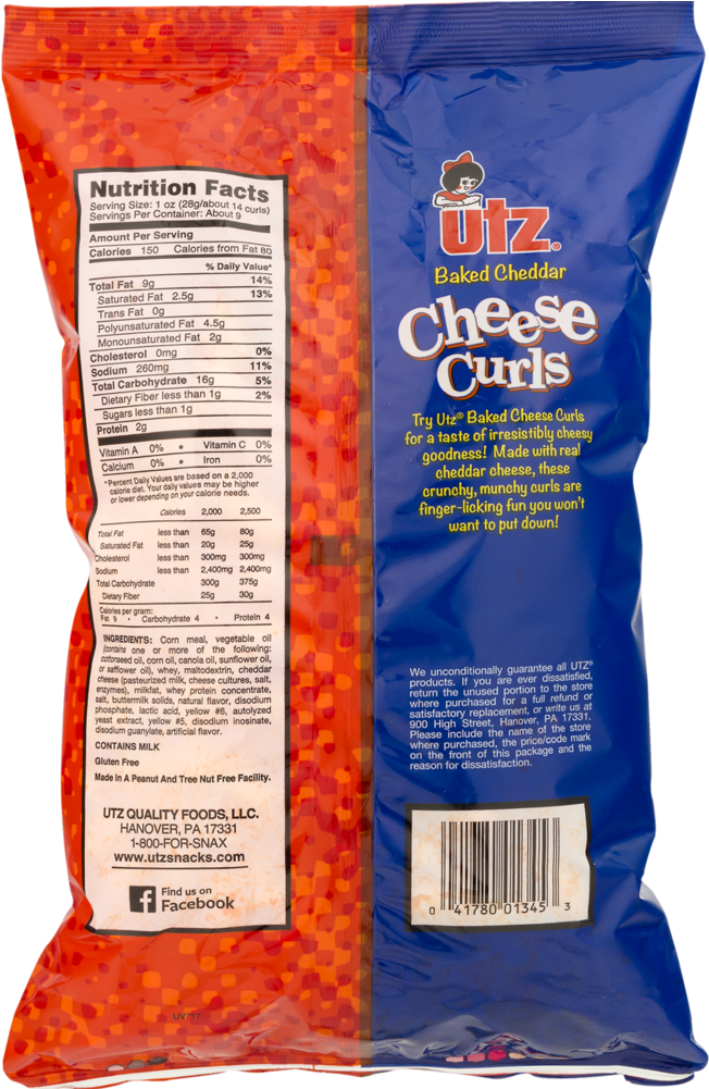 Utz Cheese Curls, Cheddar - Fusilli (1000x1000), Png Download
