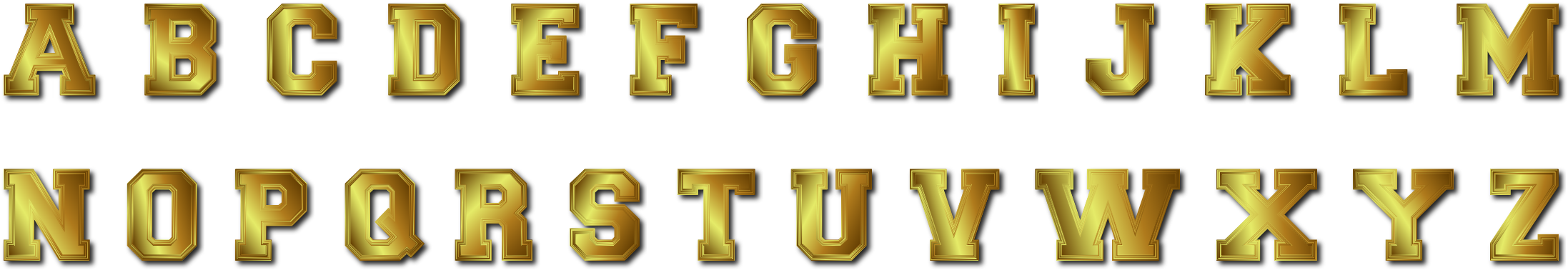 This Free Icons Png Design Of Bronze Alphabet With (2400x624), Png Download