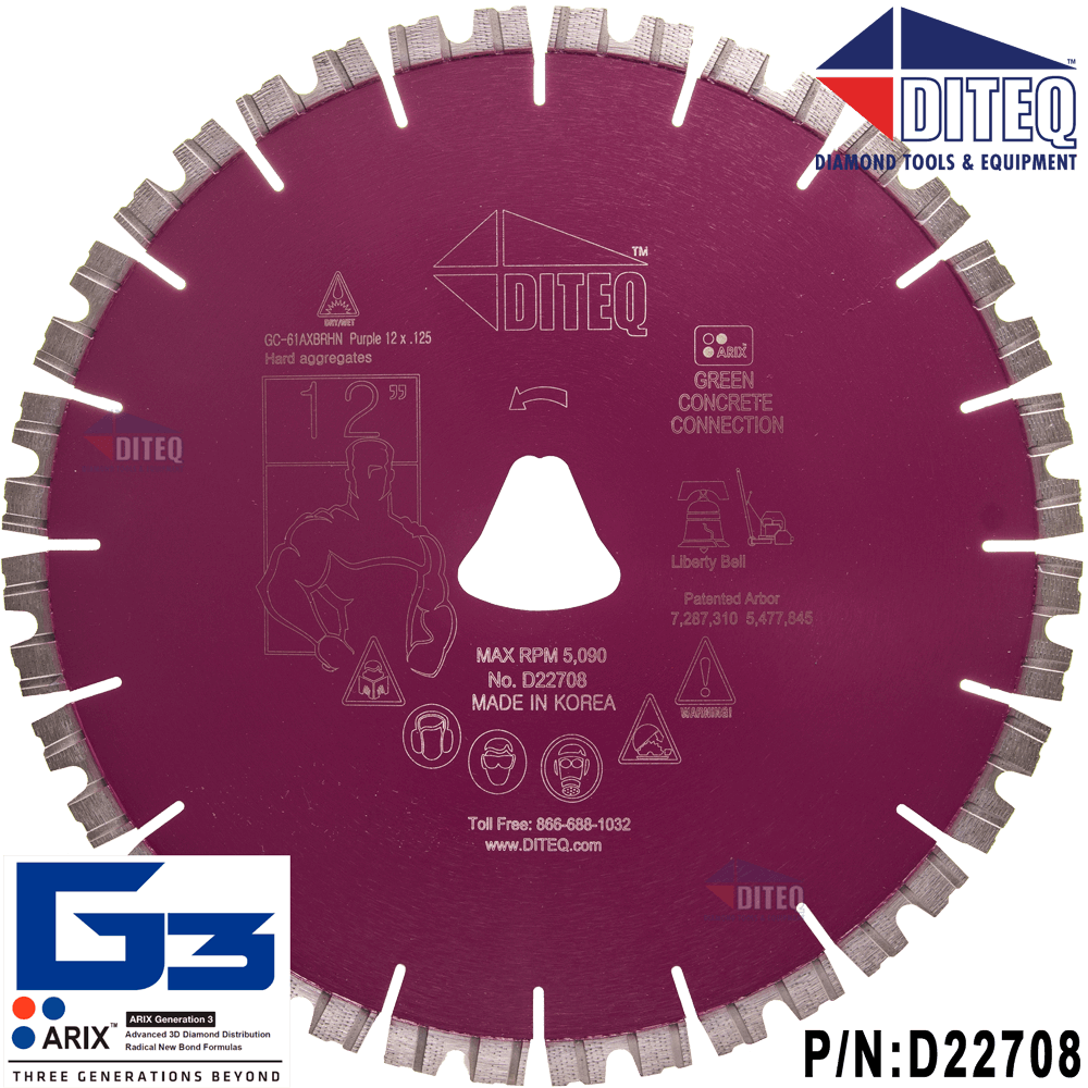 Gc-61 Brute Notched Arix Purple Liberty Bell Blades - Diamond Blade (1000x1000), Png Download