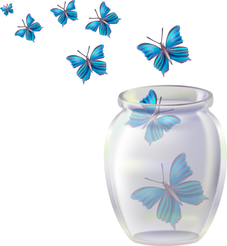 Jar Png Hd - Butterfly On A Jar (790x857), Png Download
