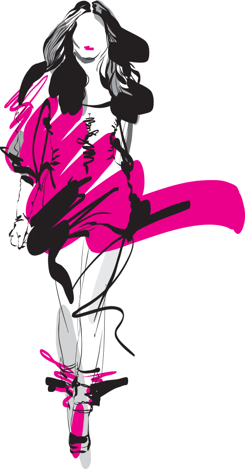 Catwalk Models Model Fashion Illustration Download - Fashion Vector (501x961), Png Download