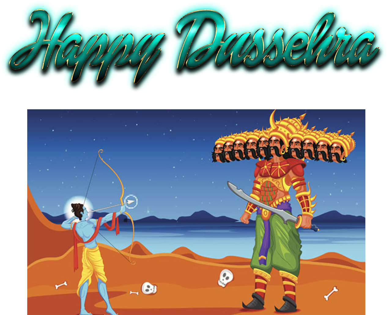 Download Dussehra Picture On Cartoon PNG Image with No Background -  