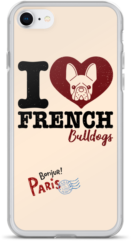 "i Love French Bulldogs" Phone Case For Iphone - Love (1000x1000), Png Download