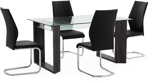 Image For Kitchen Set With Glass Top From Economax - Chair (519x804), Png Download