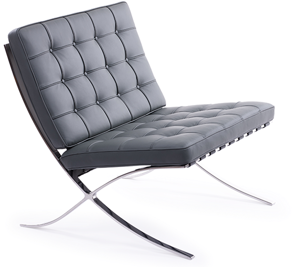 The Barcelona Chair Is Known All Over The World - Barcelona Chair Grey (1080x914), Png Download