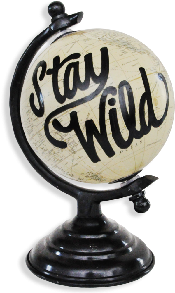 "stay Wild" Globe - Number (676x1024), Png Download