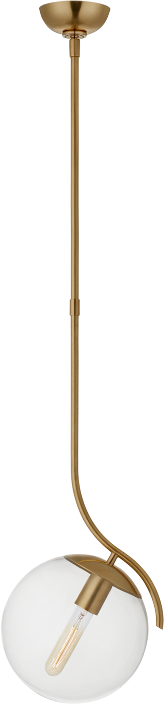 Caia Globe Pendant In Hand-rubbed Antique Brass Design - Ceiling (1440x1440), Png Download